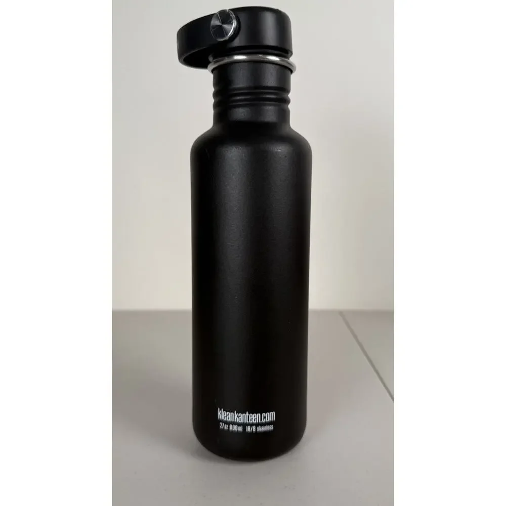Klean Kanteen Black 27 Oz Water Bottle MISSING ORIGNAL LID